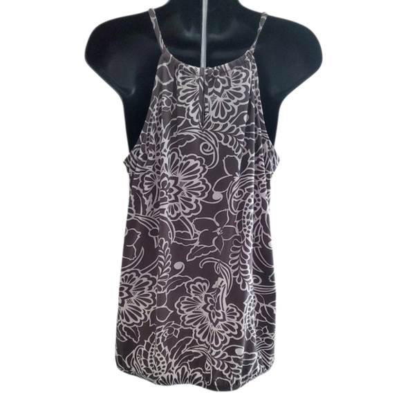 INC International Concepts Floral Halter Top With Sequins Grey & White Size M - Picture 6 of 6